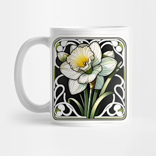 art nouveau narcissus december Birth Month Flower Mug